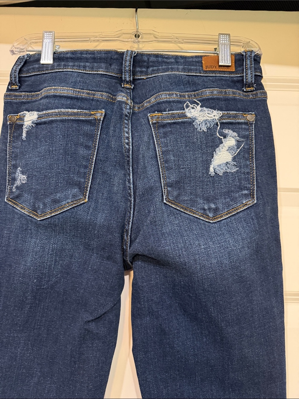 Judy Blue Dark Blue Distressed Skinny Jeans - Picture 5 of 5